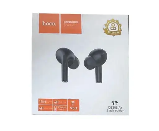 Беспроводные наушники Hoco DES08 |TWS BT5.3, 30/300mAh, 3h, микрофон| Black - фото 3