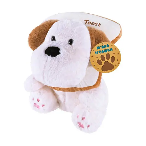 Дитяча м'яка іграшка "Песик" Bambi C46609 з тостом, розмір 24 см - фото 1