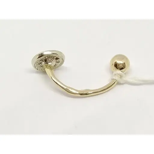 Золотая серьга-пирсинг Гаразд с фианитами. 3582594 - фото 3