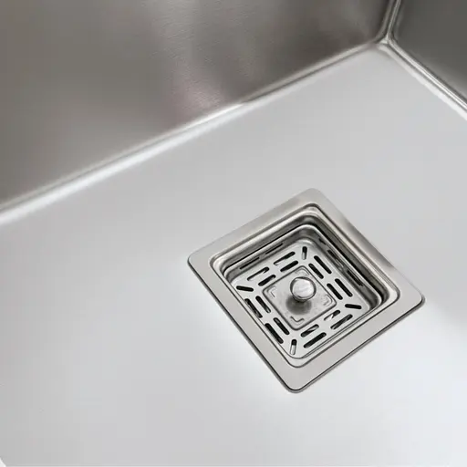 Кухонная мойка Platinum Handmade 780x430x220 L нержавейка (квадратный сифон, 3.0/1.0), Нержавеющая сталь - фото 6