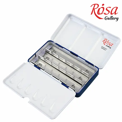 Пенал для акварельних фарб  Rosa Gallery металевий Індіго 12 кювет   - фото 3