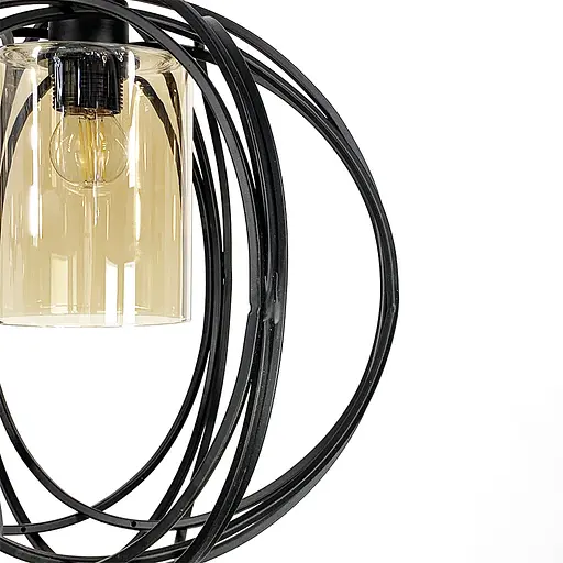 Підвіс Лофт у чорному корпусі форми плетеної сфери Line.F Колір плафона Графітовий - фото 3