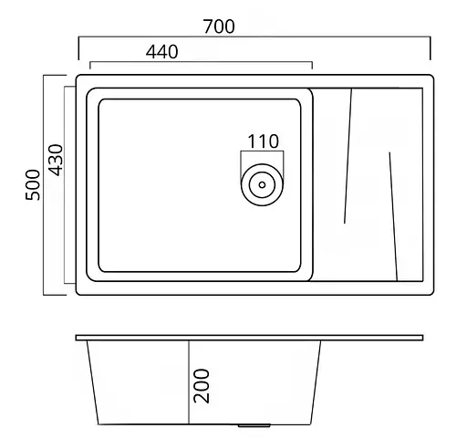 Кухонная мойка Platinum 7050 CASCADA гренадин (SP000042093) - фото 7
