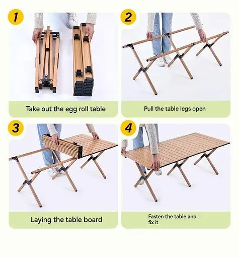 Раскладной стол SpringFun S 60×45×60см - кемпинговый портативный стол для туризма Металлический каркас 30 кг - фото 4