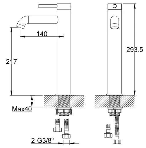 Смеситель для умывальника Kohlman Axel graphite высокий QB170AG Графит - фото 4