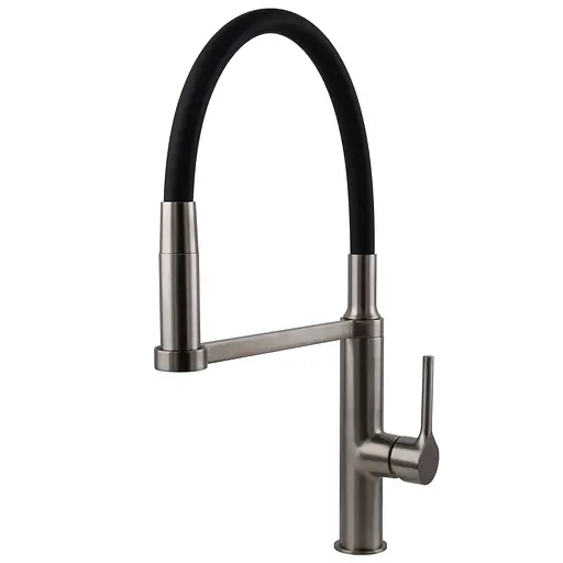 Змішувач для кухні TOPAZ SARDINIA TS 08401-H71-PVD-NB латунний з лійкою-душем для зручності використання