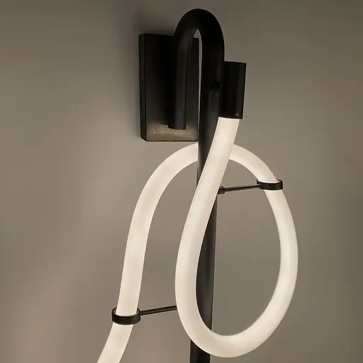 Чорне бра з гнучким неоном Line F WB 6/850 BK - фото 5