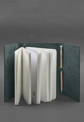 Шкіряний блокнот (Софт-бук) 1.0 зелений - фото 3