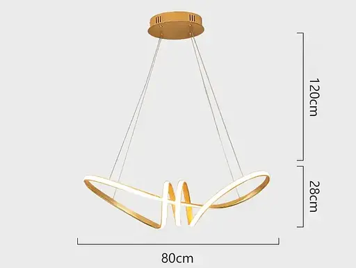 Світлодіодна люстра Атмосфера PJ815 75см (Золота) - фото 3