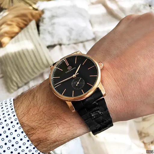 Наручний годинник чоловічий 8214 Black-Cuprum Forsining acs0031364 - фото 4