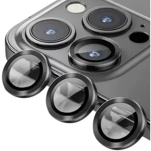 Защитное стекло на камеру DK для Apple iPhone 15 Pro Max Lens Metal Ring Eagle Eye 017190 black