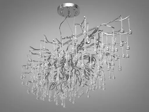 Унікальна кришталева люстра витягнутої форми на 12 ламп, хром - фото 2
