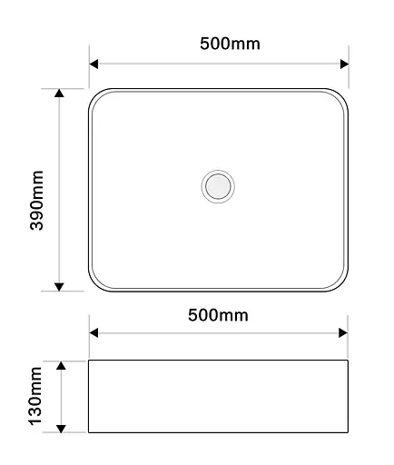 Умивальник накладний Mixxus Premium Diverse-0110 500x390x130 мм MP6516, Білий - фото 3