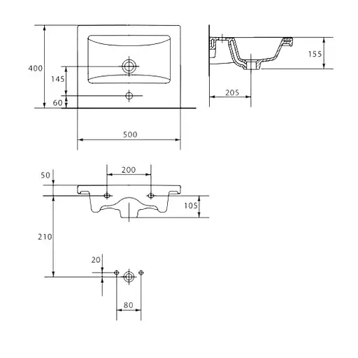 Тумба ПіК Мінімал Wood + раковина Cersanit Como 50 см 30412 - фото 5