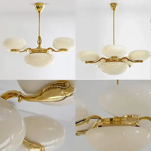 Светодиодная люстра Пион 5020 (Золотая) на 3+1 плафон - фото 4