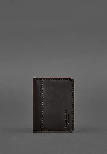 Кожаная обложка для ID-паспорта и водительского заседания 4.1 коричневая с гербом Украины. - фото 2