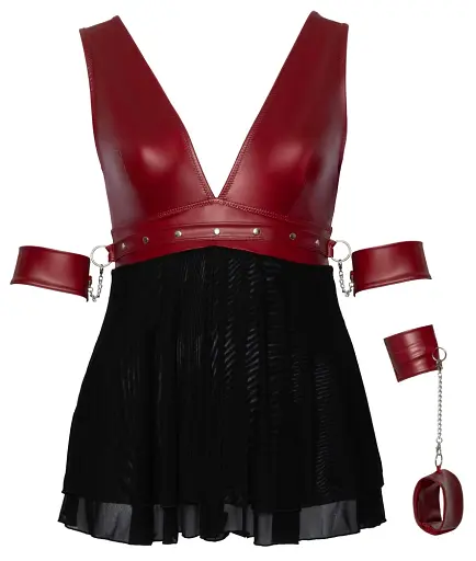 Сорочка Cottelli Collection Bondage Plus Babydoll 4XL черный с красным - фото 5