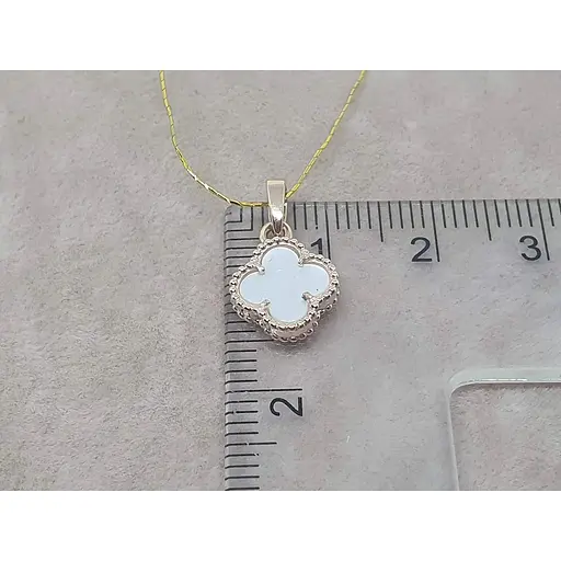 Золотая подвеска Платон Клевер с перламутром. 1П125/68Б - фото 4