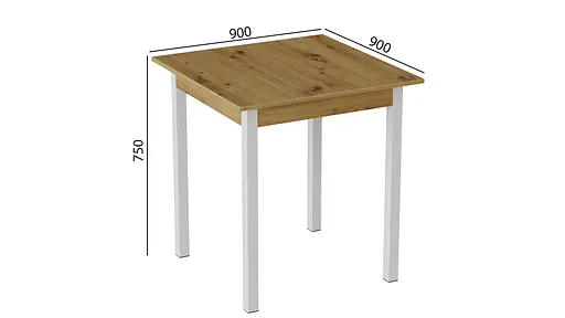 Стіл кухонний Ferrum-decor Дієго 75x90x90 Білий ДСП Дуб Артізан 16мм (FRD-105717) - фото 3