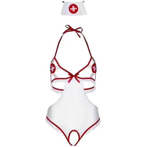 Еротичний костюм Leg Avenue Roleplay Naughty Nurse White/Red One size - фото 3