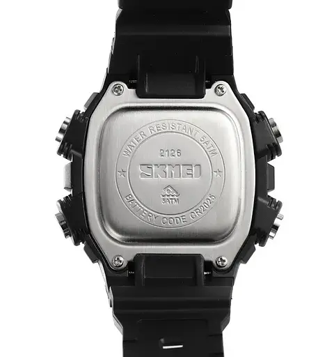 Годинник чоловічий спортивний наручний Skmei 2126 (Чорний з білим) - фото 7