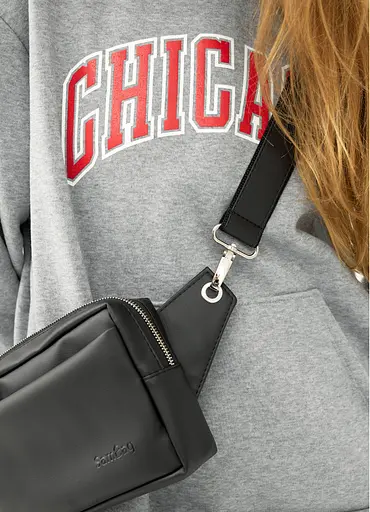 Женская сумка бананка Sambag HARVI черная 24 × 16 × 6 см (88213001) - фото 9