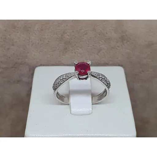 Серебряное кольцо Агни Анни с рубином. 1685/9Р-RUB 17,5 - фото 5