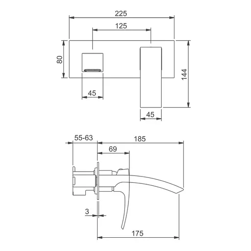 G1007-2 Змішувач для умивальника одноричажний настінний латунний корпус Ø35 хром Gappo 1/8 Хром - фото 5