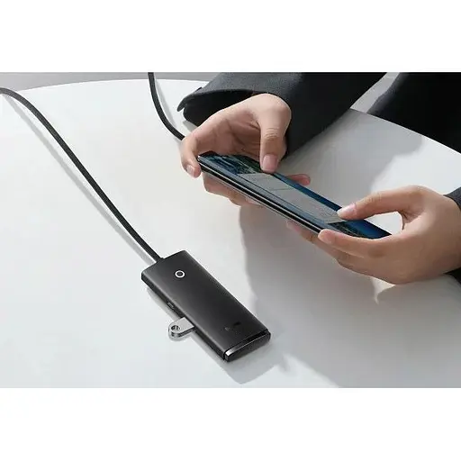 USB-хаб Baseus Lite Series 4-in-1 Hub Adapter Black (WKQX030401) [105720] - фото 6