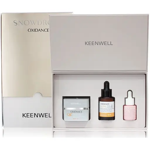 Набір для обличчя Keenwell Snow Drops Oxidance молодість та сяяння шкіри: крем + сироватка для обличчя + сироватка для очей