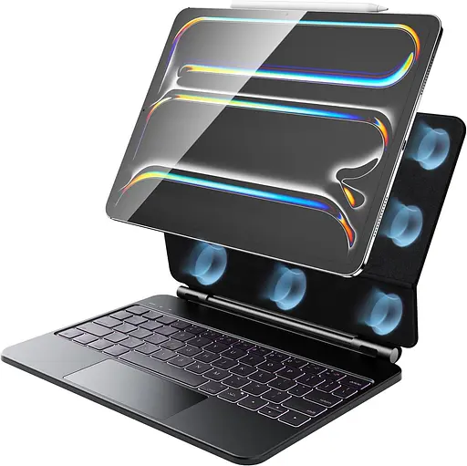 Чехол-клавиатура HOU для iPad Pro 11 дюймов (M4 2024), iPad Pro 2024 11 дюймов (5-го поколения) с клавиатурой, трекпадом