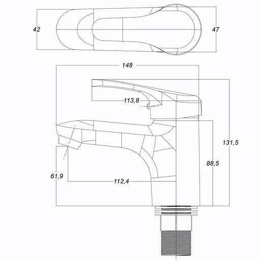 Смеситель для умывальника Globus Lux Solly GLSO-0401HL латунный с высоким качеством для ванной комнаты и кухни - фото 6