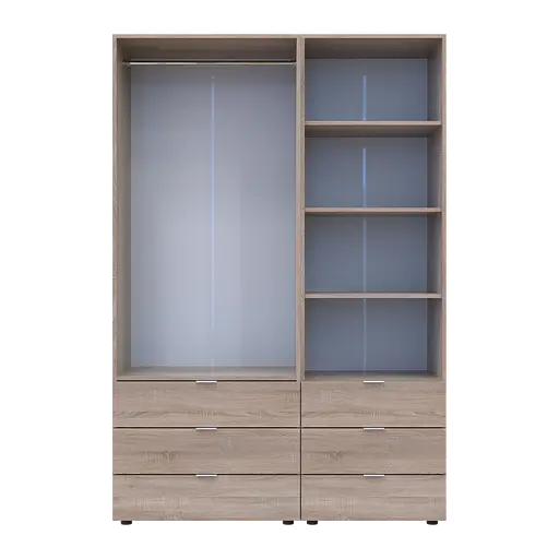 Шафа для одягу Doros Гелар Дуб сонома 2ДСП з пеналом 137.5х49.5х203.4 (42005180) - фото 5