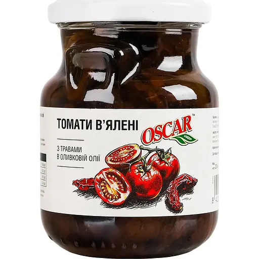 Томати Oscar в'ялені з травами в оливковій олії 230 г