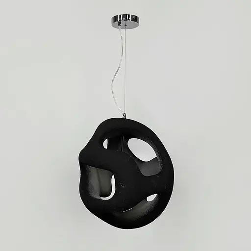 Гіпсовий світильник у чорному кольрі Ø 50 см | Арт. MJ34-450*500 BK | Line F - фото 4