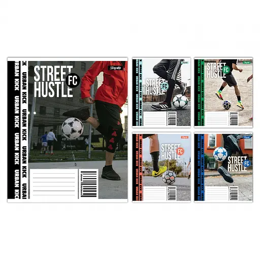 Тетради ученические 18 листов клетка 1B Street Hustle, 25 шт. в упаковке