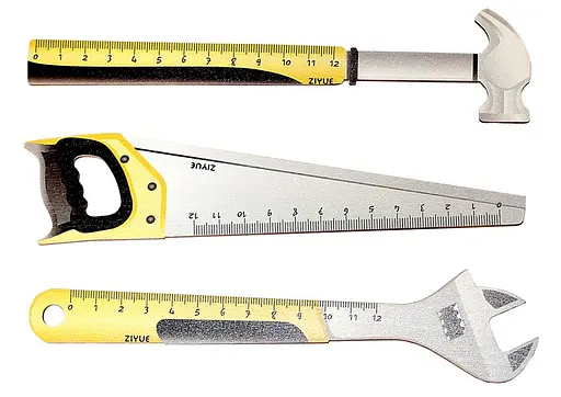 Лінійка дерев’яна фігурна Інструменти, 12 см