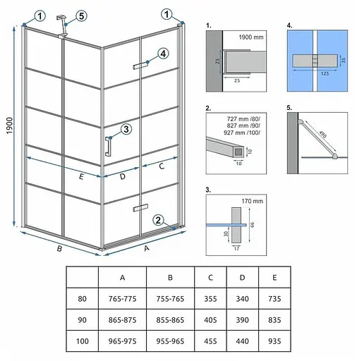 Бічна стінка (модуль) Rea Molier 80 black REA-K8412 - фото 3