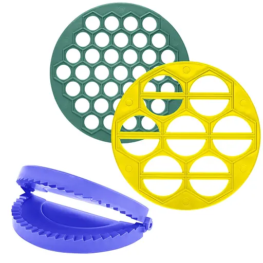 Набір форм для ліплення пельменів, вареників та чебуреків (3 шт.) пельменниця, вареничниця та прес для чебуреків, Господар Різні кольори 87411 - фото 1