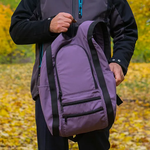 Рюкзак-антивор OOLOO Капля 45х27х14 см, фиолетовый 2183 - фото 8