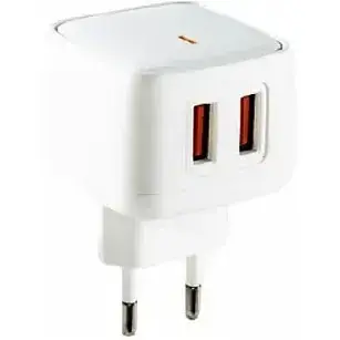 Мережевий зарядний пристрій XO L61 12W 2USB port 2.4A charger with Lightning cable Білий - фото 1