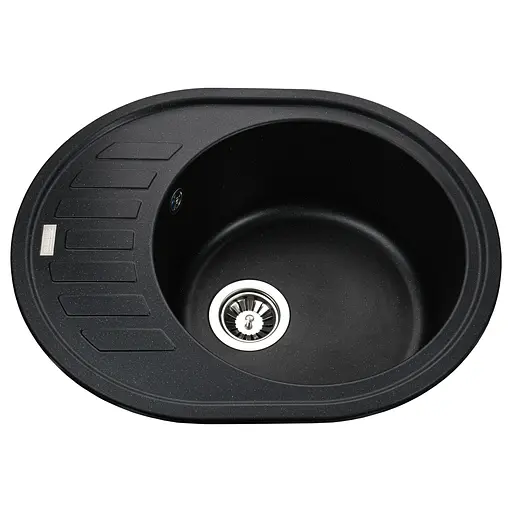 Кухонная мойка гранитная Globus Lux Arno черный металлик 620х500мм-А0001, Черный - фото 1