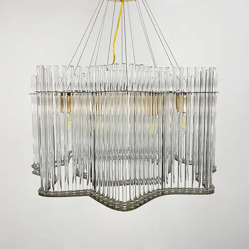 Изысканная золотая люстра со стеклянными трубками Ø 60 см Ст. 518-600A AB | Line F - фото 4