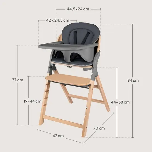 Багатофункціональний стільчик Lionelo Megan Grey Wood (LO-MEGAN GREY WOOD) - фото 9