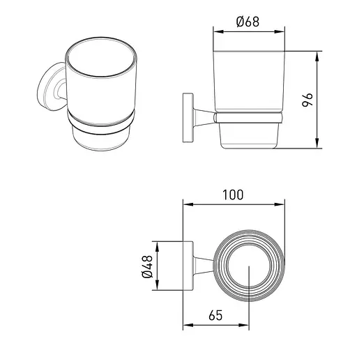 Склянка для ванної кімнати Volle Ronda de la noche 2535.220104 чорний матовий - фото 2