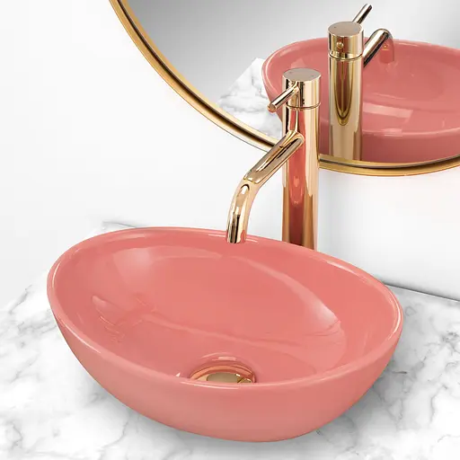 Умивальник Rea Sofia Mini pink накладний рожевий REA-U6335, Цветной - фото 2