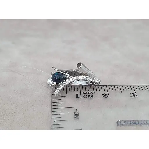 Золоті сережки Ювелір Сервіс з діамантами і сапфірами. 37646090 - фото 5