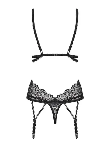 Комплект білизни - корсет і стрінги Obsessive Mixty L/XL чорний - фото 6