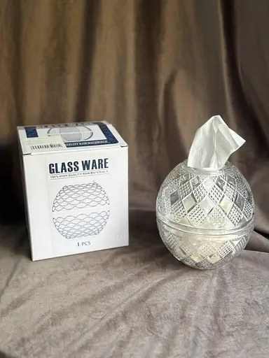 Салфеточница стеклянная Yiwu HP-4-110 с рельефной поверхностью настольная 17x15 см Прозрачный - фото 1