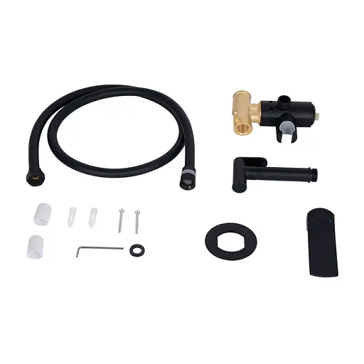 Набір гігієнічного душу прихованого монтажу Qtap Slavonice округлий QTSLA262BLM45917 Black matt, Чорний матовий - фото 6